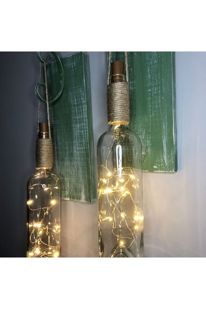 Led Işıklı Fıstık Yeşil Renkli Duvar Aplik 2'li Set