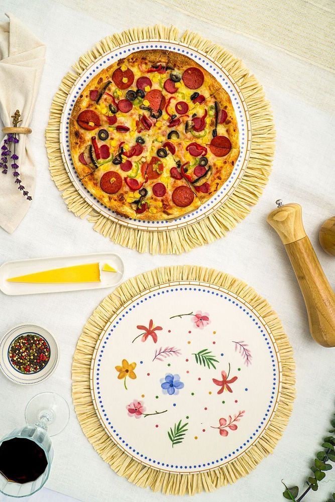 Dalya 32 Cm 2'li Porselen Pizza Ve Servis Tabağı