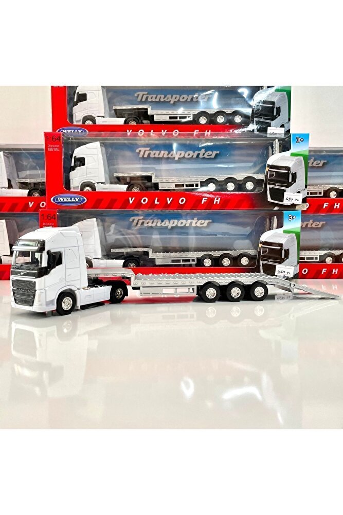Volvo FH Taşıyıcı Tır 1/64 Ölçek Welly Diecast Metal Model Araba