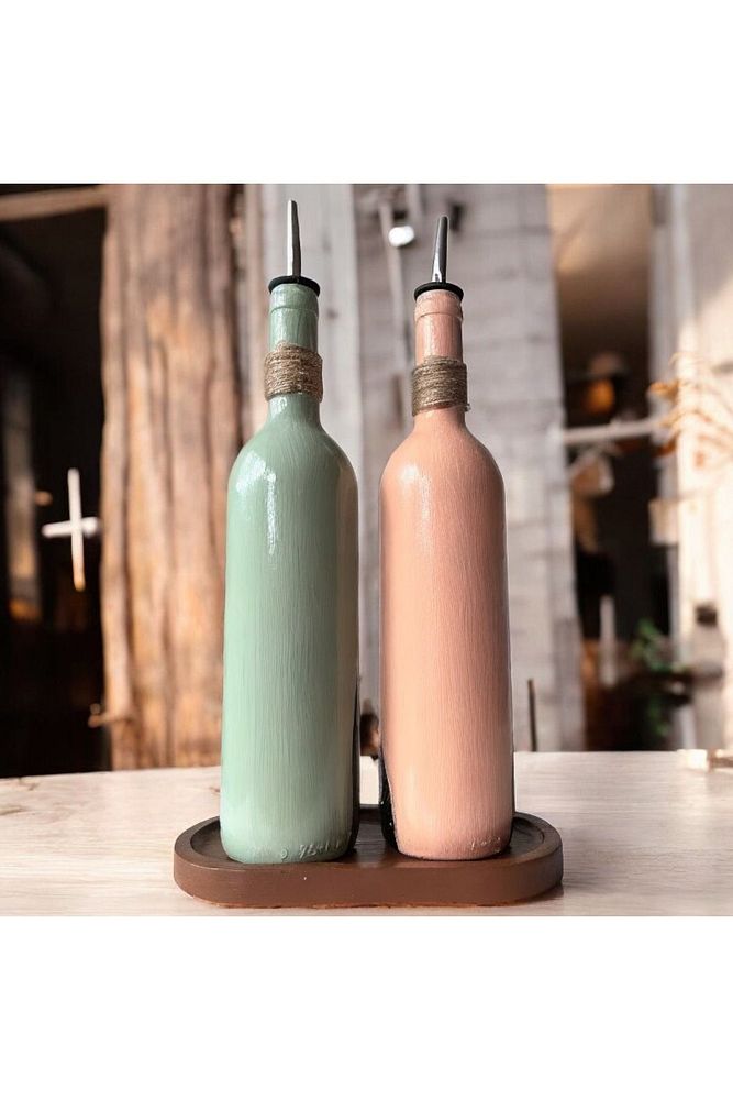 Kadın Desenli 750 ml Zeytinyağı Sıvıyağ Şişesi Yağdanlık Yağlık Sirkelik Sosluk 2'li Set 56889110
