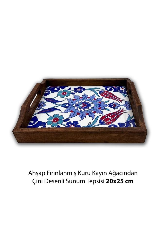 ELİF  201 AHŞAP FIRINLANMIŞ KURU KAYIN ÇİNİLİ TEPSİ 20-25 CM