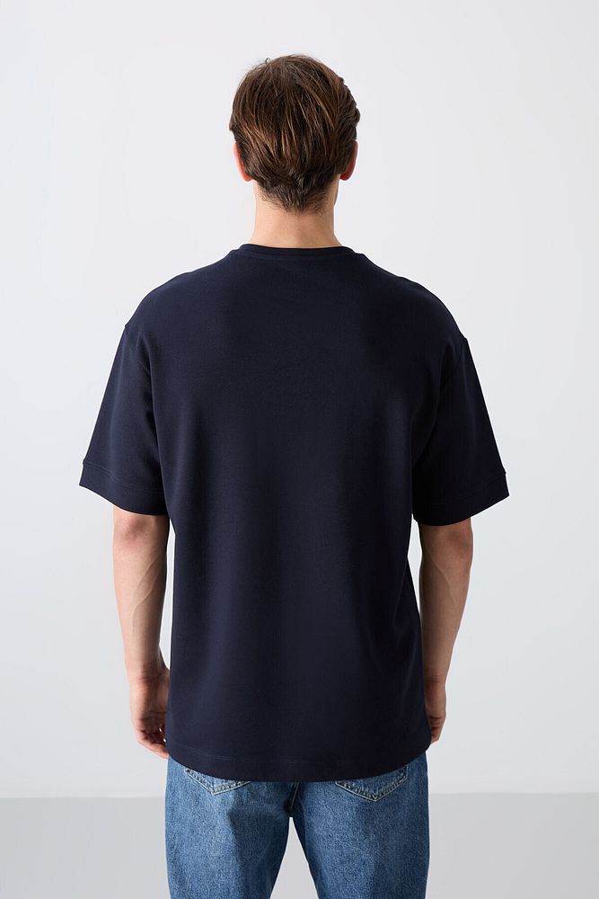 Pamuklu Kalın Yumuşak Dokulu Oversize Fit Baskılı Erkek T-shirt - 88320