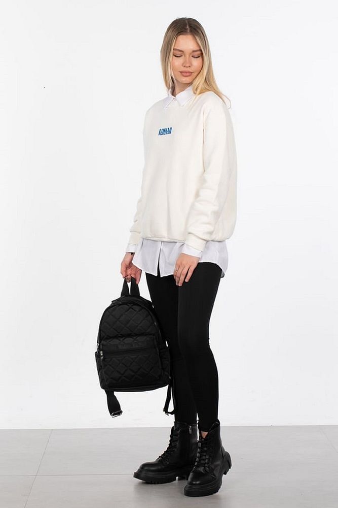 Barrels And Oil Kadın Bisiklet Yaka 3 İp Şardonlu Miami Baskılı Sweatshirt