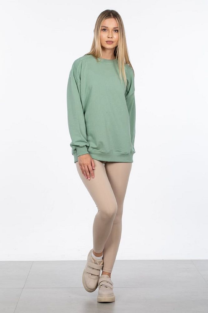 Barrels And Oil Kadın 2 İplik Mevsimlik Basic Bisiklet Yaka Sweatshirt