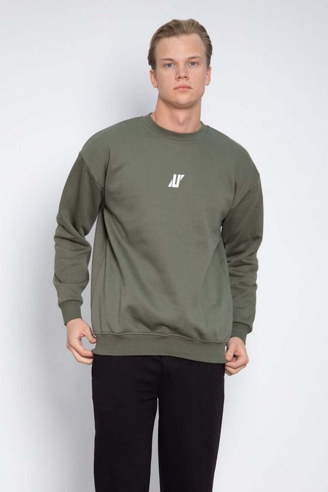 Barrels And Oil Erkek 3 İplik Şardonlu Rahat Kalıp Bisiklet Yaka Önü Baskılı Sweatshirt
