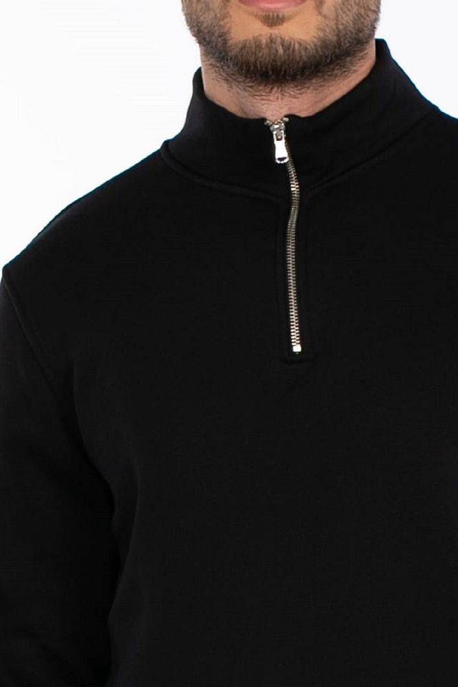 Barrels And Oil Erkek Dik Yaka 3 İplik Şardonlu Yarım Fermuarlı Rahat Kalıp Sweatshirt