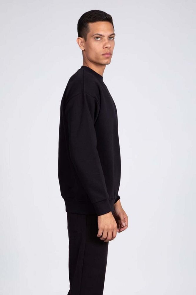 Barrels And Oil Erkek 3 İplik Şardonlu Rahat Kalıp Bisiklet Yaka Önü Baskılı Sweatshirt