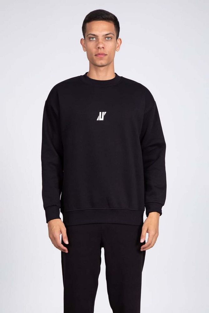 Barrels And Oil Erkek 3 İplik Şardonlu Rahat Kalıp Bisiklet Yaka Önü Baskılı Sweatshirt