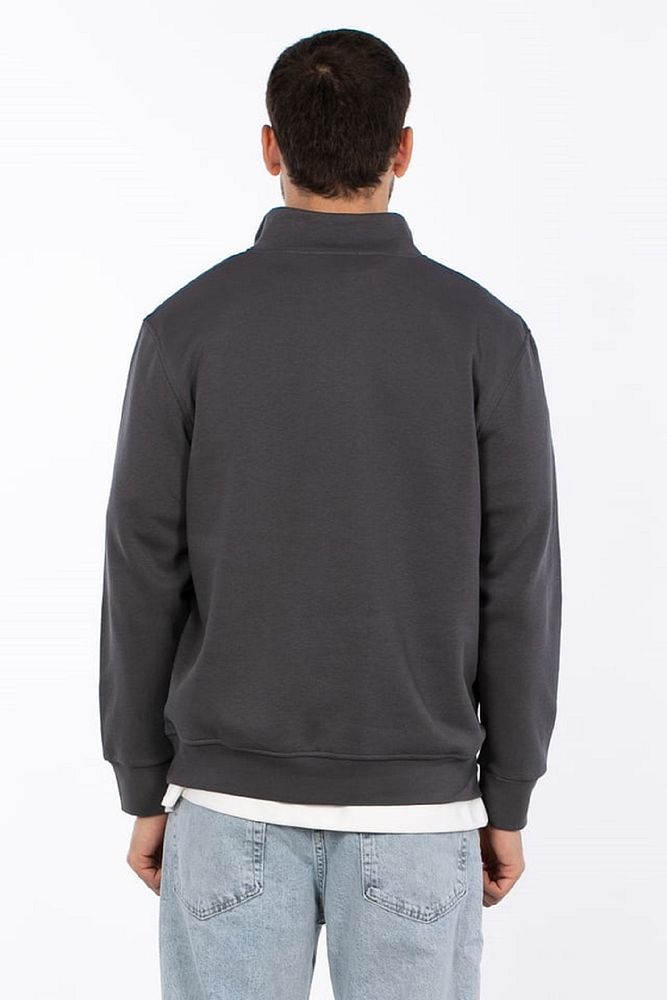 Barrels And Oil Erkek Dik Yaka 3 İplik Şardonlu Yarım Fermuarlı Rahat Kalıp Sweatshirt