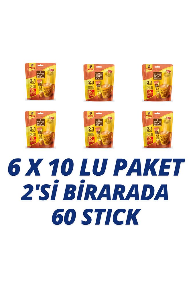 2'si 1 Arada Kahve 10 Lu X 6 Paket ( 6x10=60 adet) EKONOMİK PAKET