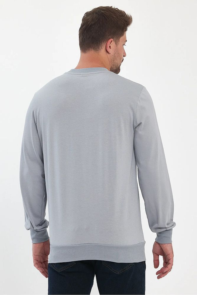 Rodi Jeans Erkek Bisiklet Yaka Baskısız Rahat Kalıp Mevsimlik Sweatshirt