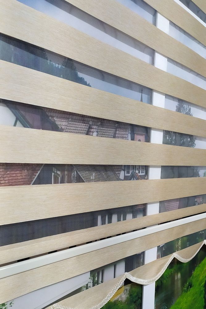 Bej Renk Bambu Zebra Stor Perde EZB001