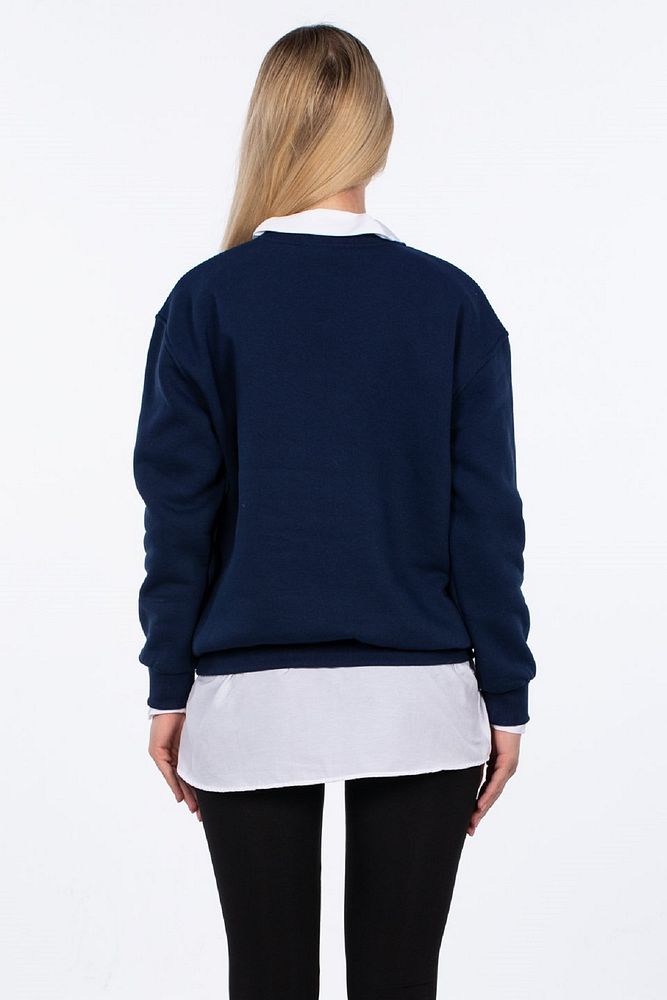 Barrels And Oil Kadın Bisiklet Yaka Üç Üplik Şardonlu Göğsü Kalp Detaylı Sweatshirt