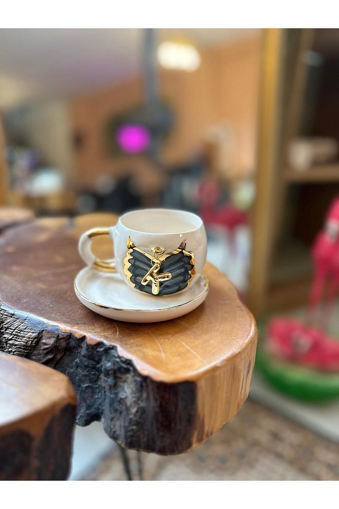 Sallanan Harf Seçenekli El Yapımı Kahve Seramik Bardak Kupa Mug