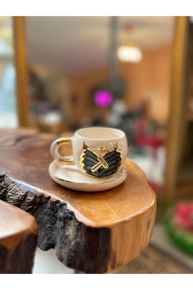 Sallanan Harf Seçenekli El Yapımı Kahve Seramik Bardak Kupa Mug