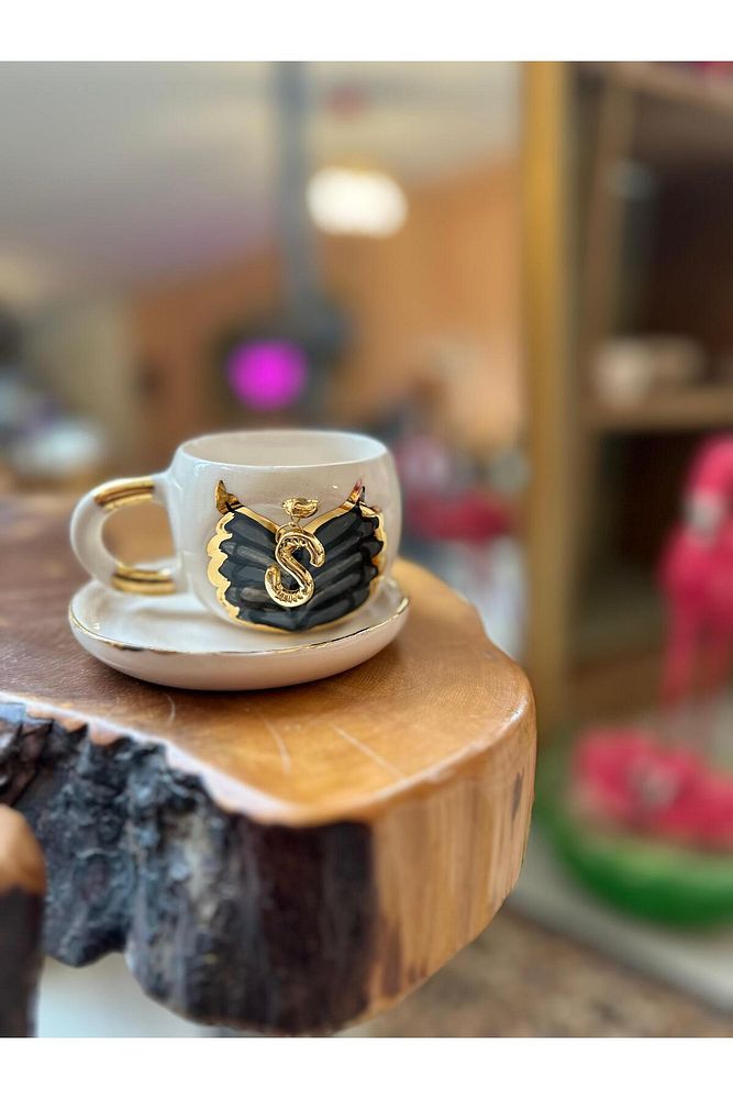 Sallanan Harf Seçenekli El Yapımı Kahve Seramik Bardak Kupa Mug