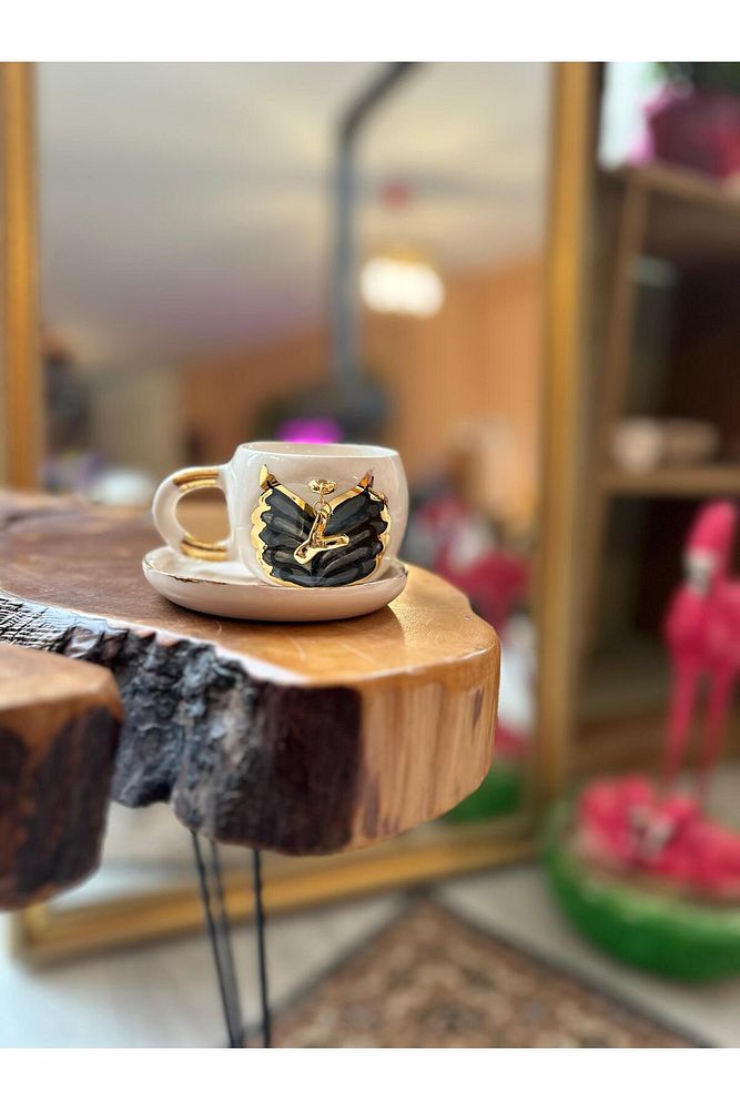 Sallanan Harf Seçenekli El Yapımı Kahve Seramik Bardak Kupa Mug