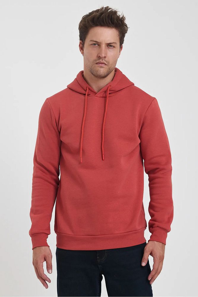 Rodi Jeans Erkek Kapüşonlu 3 İp Şardonlu Cepsiz Sweatshirt
