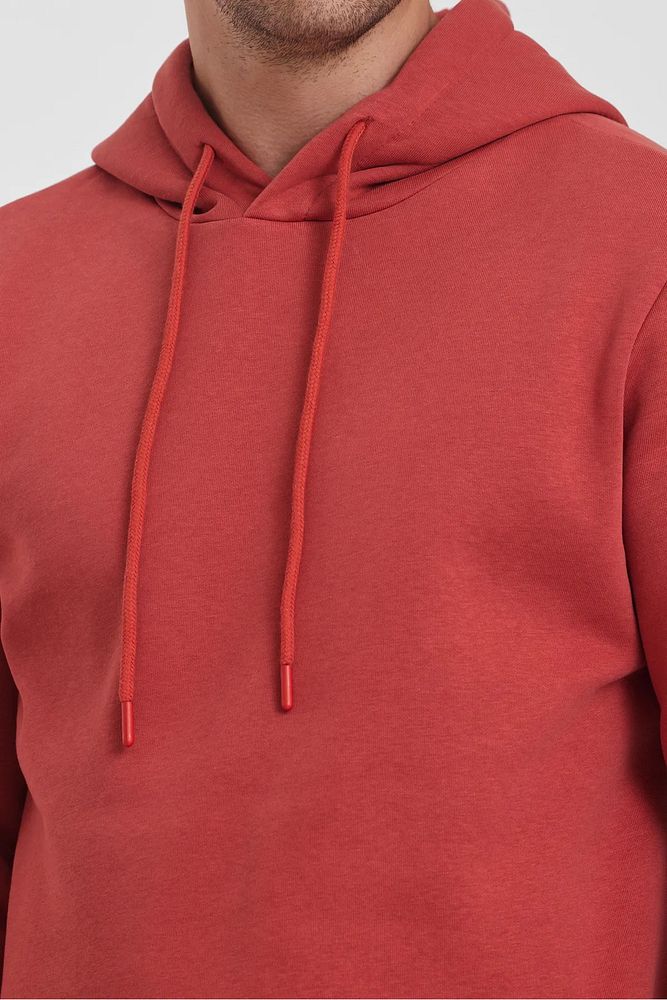 Rodi Jeans Erkek Kapüşonlu 3 İp Şardonlu Cepsiz Sweatshirt