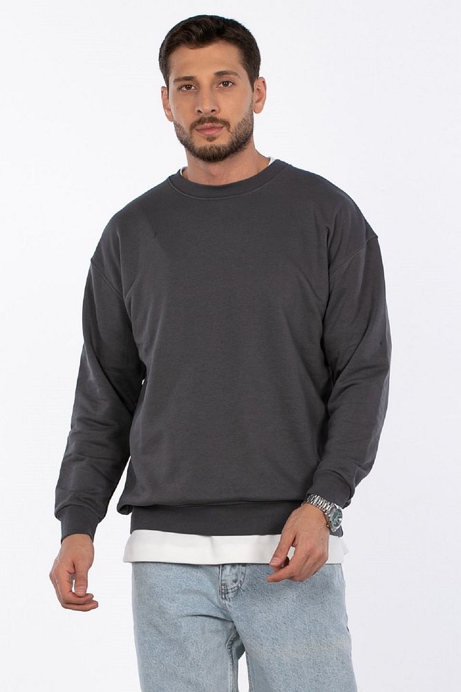 Oil Park Erkek Regular Fit Bisiklet Yaka Selanik Sweatshirt