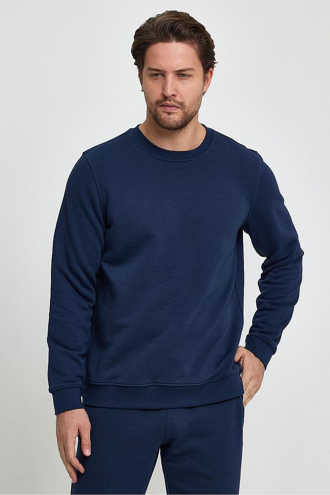 Oil Park Erkek Regular Fit Bisiklet Yaka Selanik Sweatshirt
