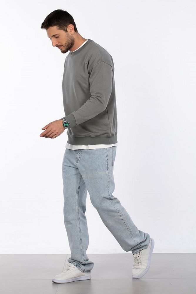 Oil Park Erkek Regular Fit Bisiklet Yaka Selanik Sweatshirt