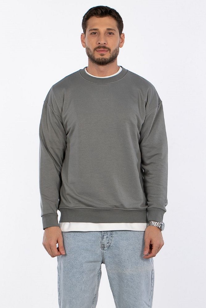 Oil Park Erkek Regular Fit Bisiklet Yaka Selanik Sweatshirt