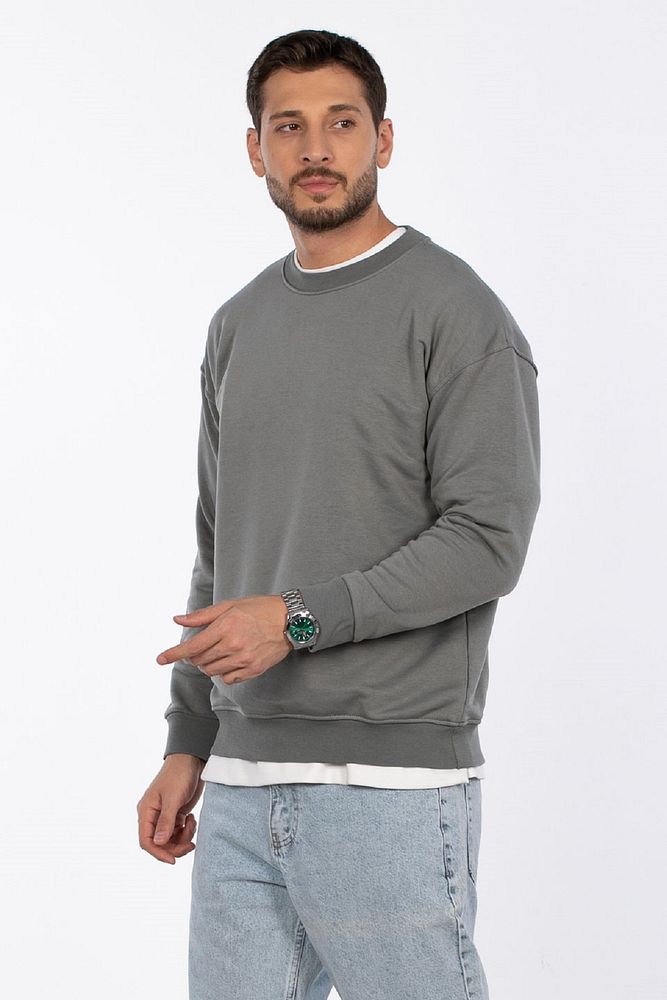 Oil Park Erkek Regular Fit Bisiklet Yaka Selanik Sweatshirt
