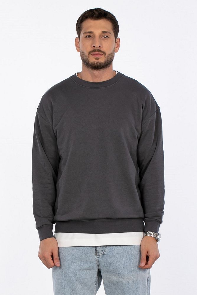 Oil Park Erkek Regular Fit Bisiklet Yaka Selanik Sweatshirt