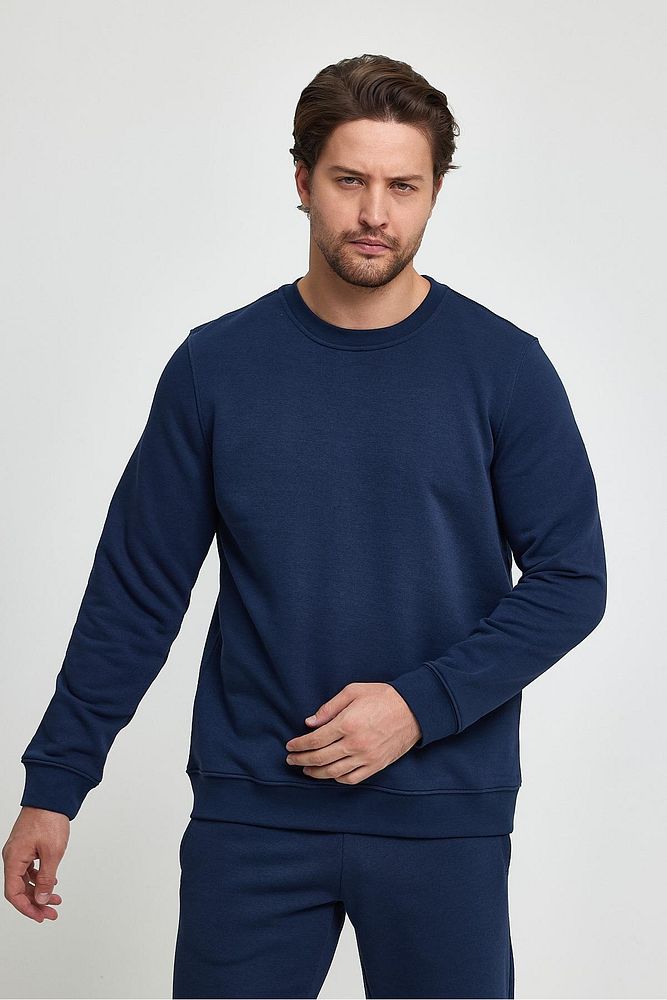 Oil Park Erkek Regular Fit Bisiklet Yaka Selanik Sweatshirt