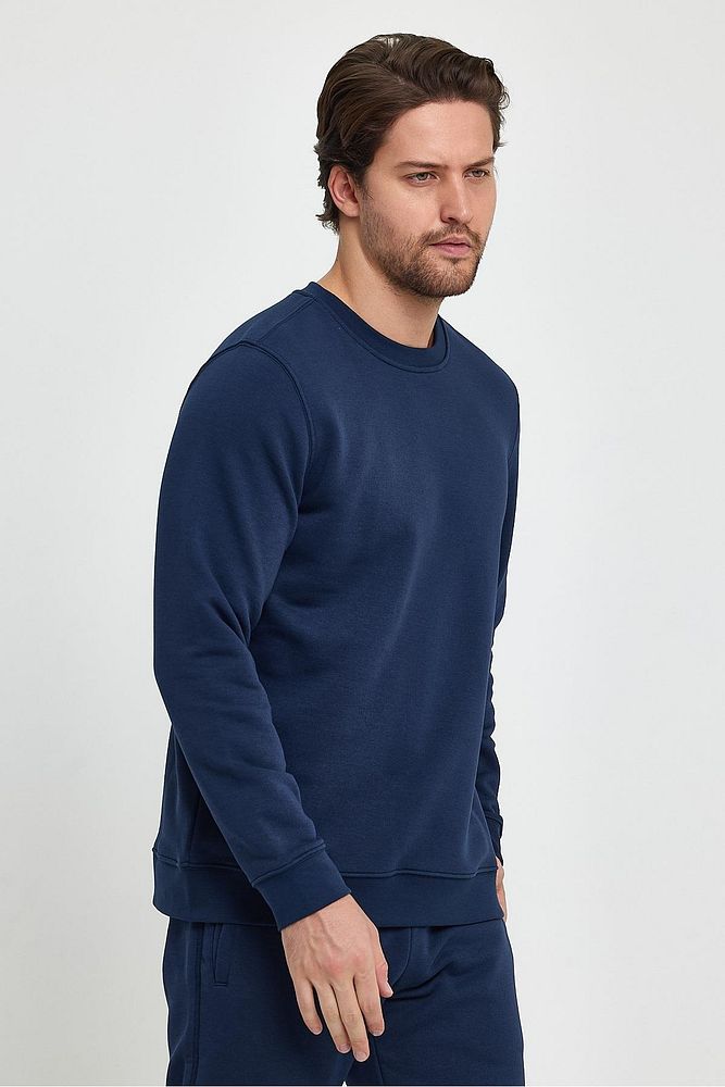 Oil Park Erkek Regular Fit Bisiklet Yaka Selanik Sweatshirt