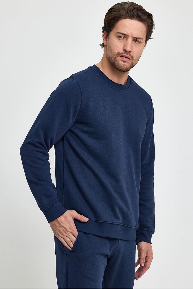 Oil Park Erkek Regular Fit Bisiklet Yaka Selanik Sweatshirt