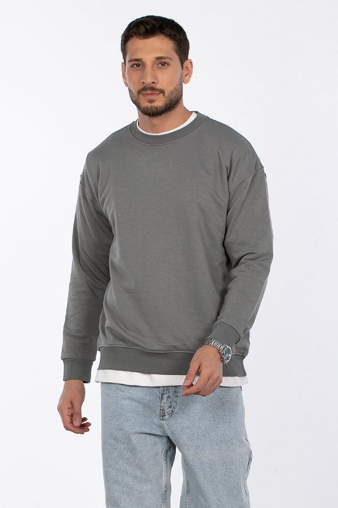 Oil Park Erkek Regular Fit Bisiklet Yaka Selanik Sweatshirt