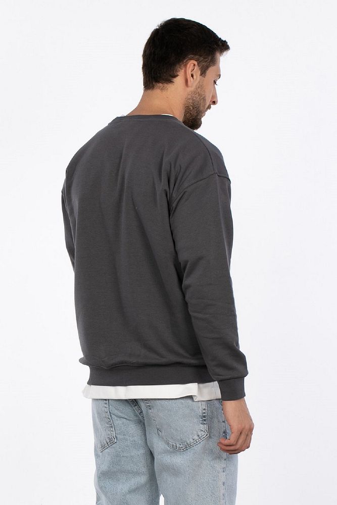 Oil Park Erkek Regular Fit Bisiklet Yaka Selanik Sweatshirt