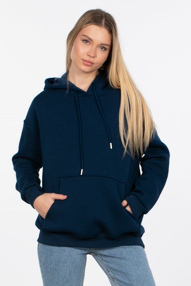 Kadın Kapüşonlu Kanguru Cepli 3 İplik Şardonlu Sweatshirt
