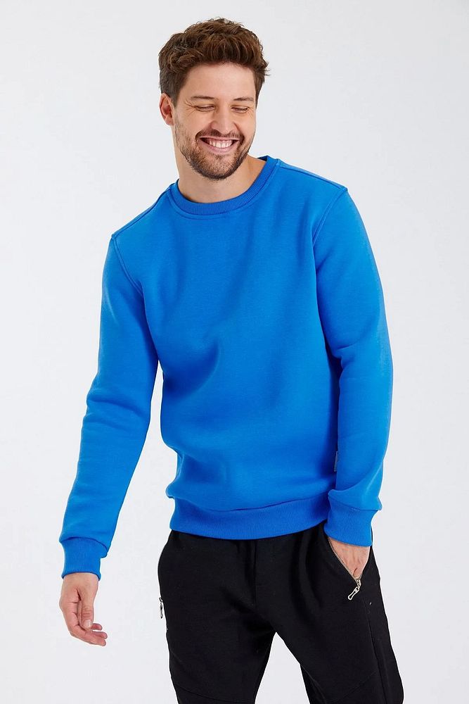 Oversize Bisiklet Yaka Ribanalı 3 İplik Şardonlu Sweatshirt