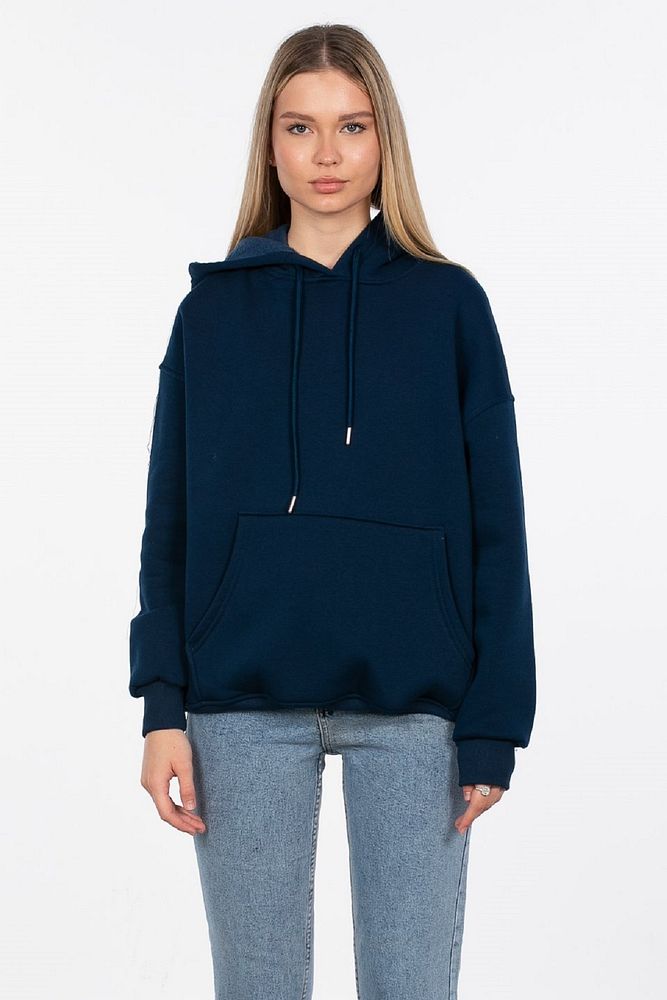 Kadın Kapüşonlu Kanguru Cepli 3 İplik Şardonlu Sweatshirt
