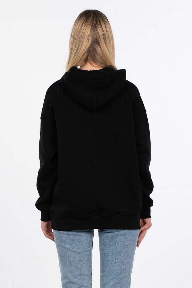 Kadın Kapüşonlu Kanguru Cepli 3 İplik Şardonlu Sweatshirt