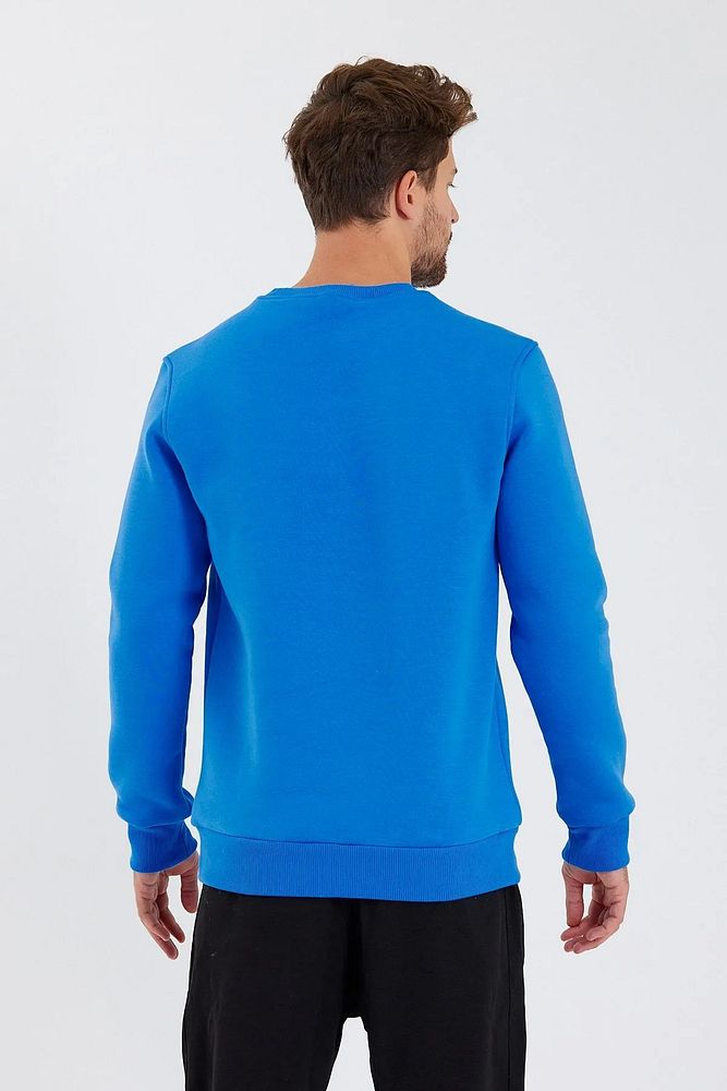 Oversize Bisiklet Yaka Ribanalı 3 İplik Şardonlu Sweatshirt