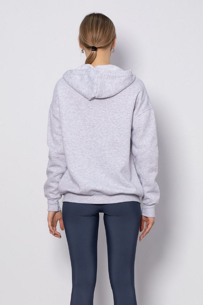 Kadın Rahat Kalıp Kapüşonlu Fermuarlı Mevsimlik Sweatshirt Hırka