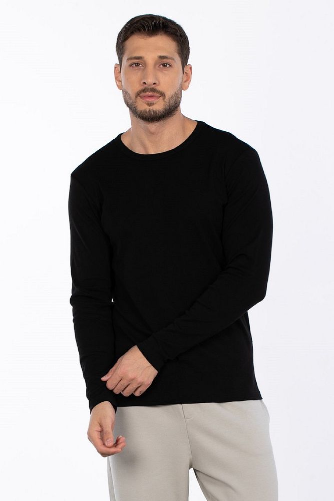 Erkek Bisiklet Yaka Nefes Alabilen Full Pamuk Esnek Sweatshirt