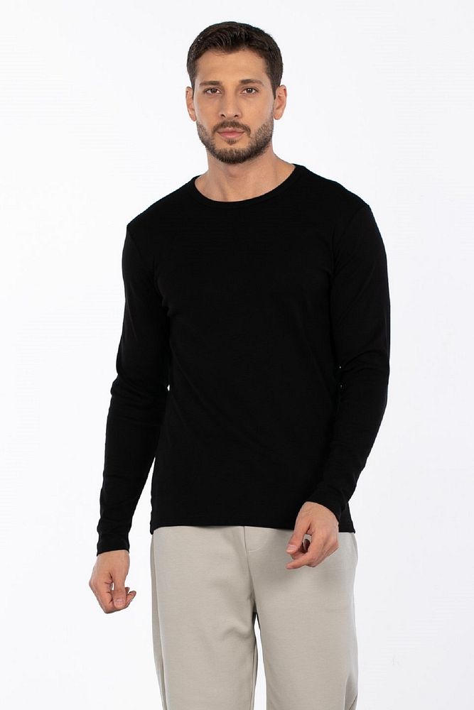 Erkek Bisiklet Yaka Nefes Alabilen Full Pamuk Esnek Sweatshirt