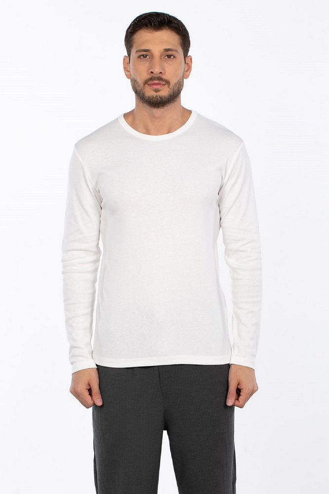Erkek Bisiklet Yaka Nefes Alabilen Full Pamuk Esnek Sweatshirt