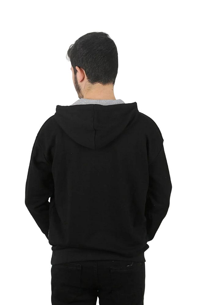 Erkek Yarı Fermuarlı Detaylı Kanguru Cepli Pamuklu Sweatshirt