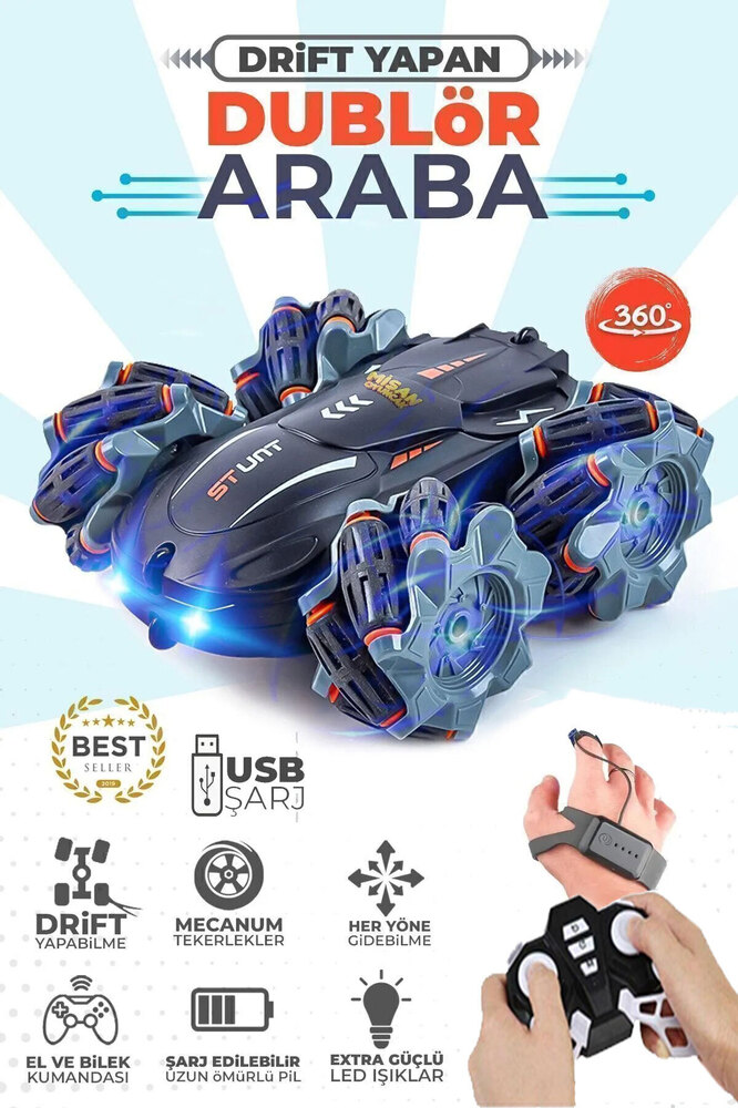 Uzaktan Kumandalı Drift Dublör Araba 360 Derece Dönebilen Ve Her