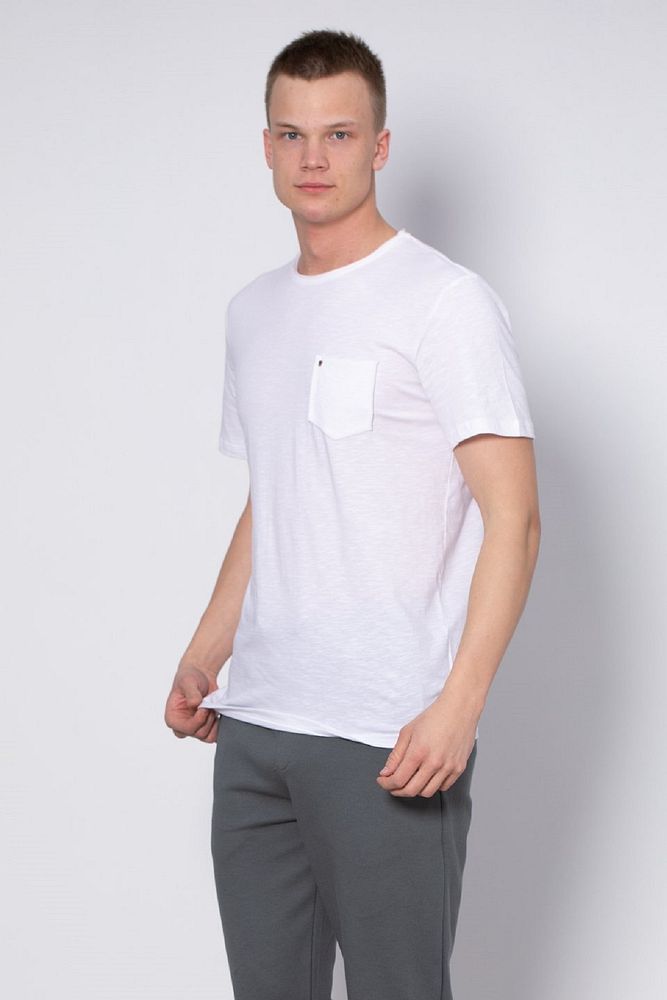 Erkek Bisiklet Yaka %100 Pamuk Gögüs Cepli T-Shirt
