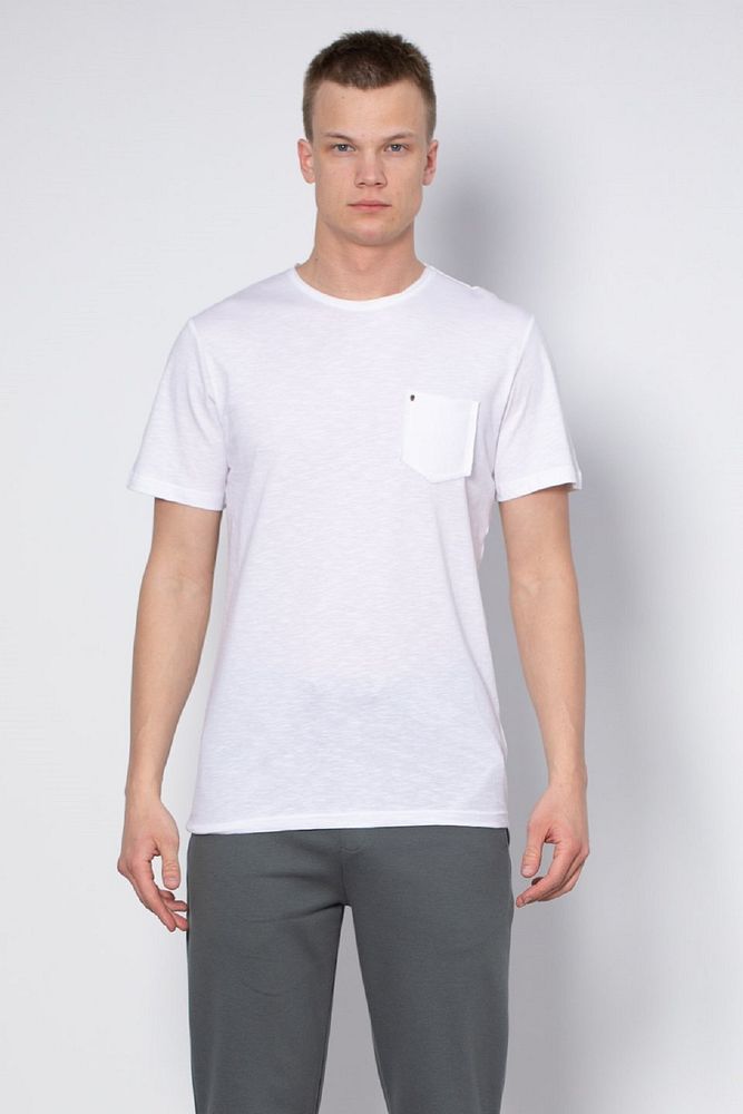Erkek Bisiklet Yaka %100 Pamuk Gögüs Cepli T-Shirt