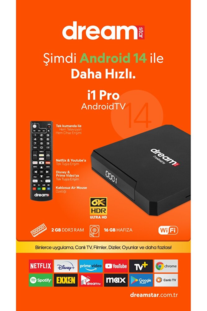 i1 Pro | Android TV Box | Android 14 | 6K Ultra HD | WiFi | Akıllı