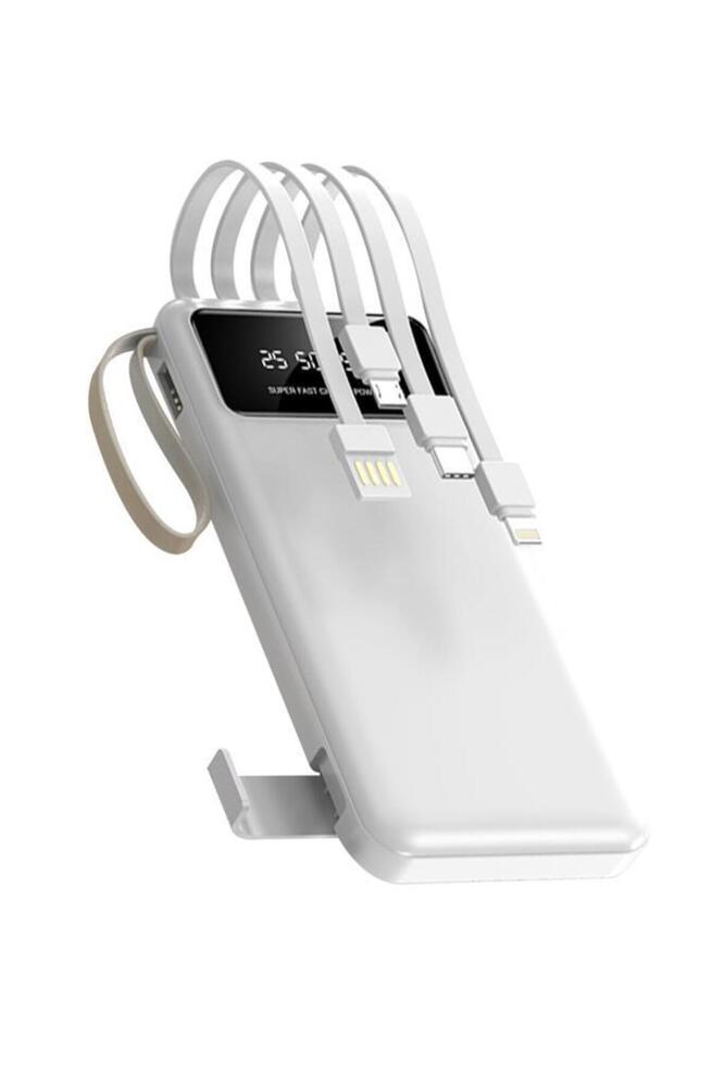 Powerbank Dijital Göstergeli Kablolu 4 Çıkışlı 10.000 Mah Taşınabilir Şarj Aleti TRM1011 Siyah ürün fotoğrafı