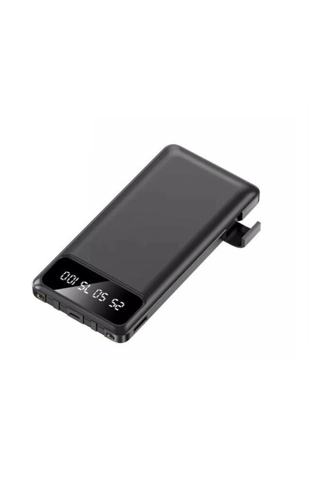 Powerbank Dijital Göstergeli Kablolu 4 Çıkışlı 10.000 Mah Taşınabilir Şarj Aleti TRM1011 Siyah ürün fotoğrafı